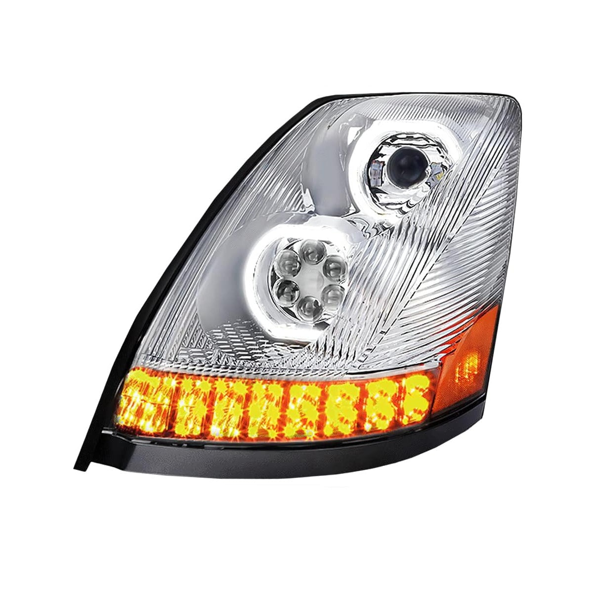 VOLVO VNL 2004-2017 full LED headlight Chrome Housing 12V