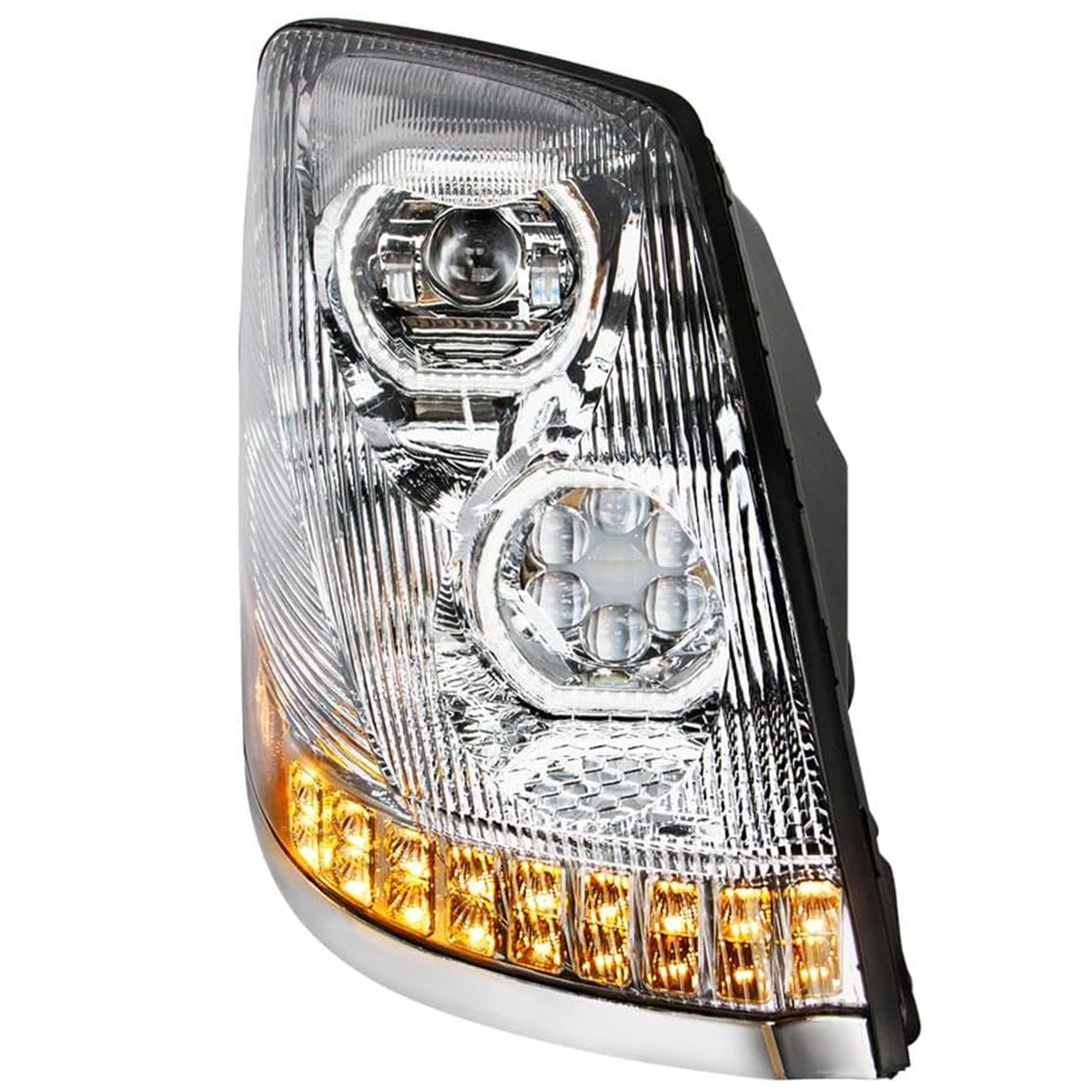 VOLVO VNL 2004-2017 full LED headlight Chrome Housing 12V