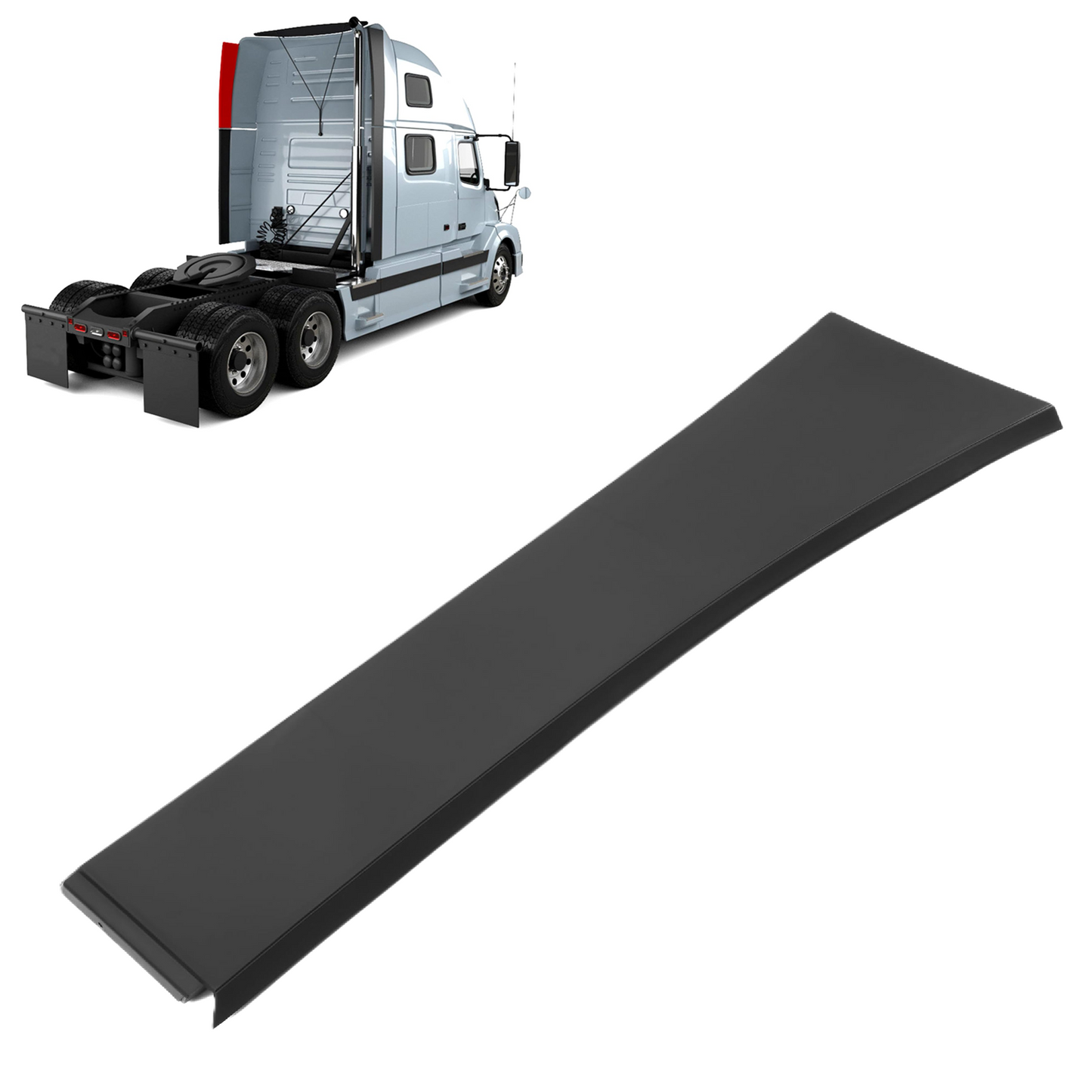 Cab Fairing Extension Compatible with Volvo VNL 2004-2016 Replacement for 82286080, Right Passenger Side Top Wind Air Deflector - Black