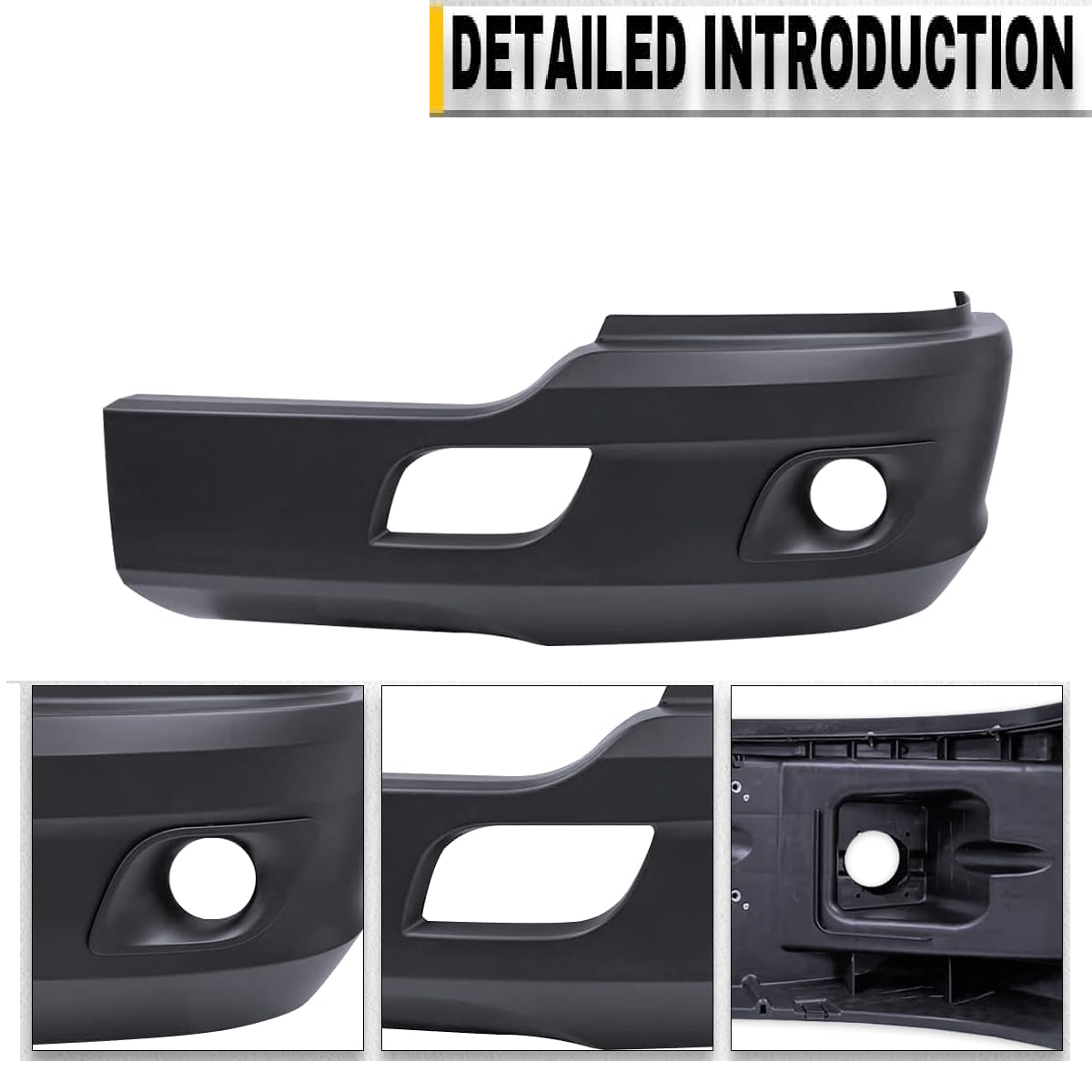KENWORTH T680 2013-2021 PLASTIC BUMPER W/ FOG LIGHT HOLE