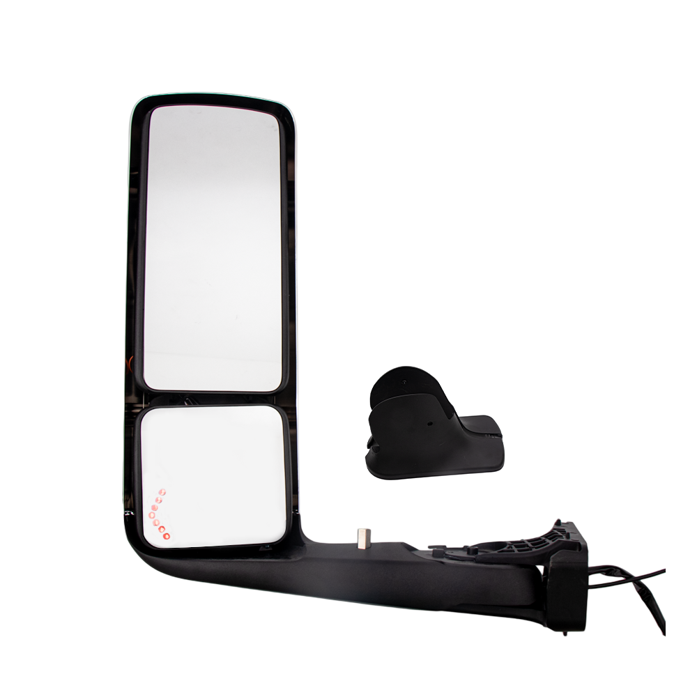 International LT 625 Door Mirror W/ Signal Light & Antenna Chrome