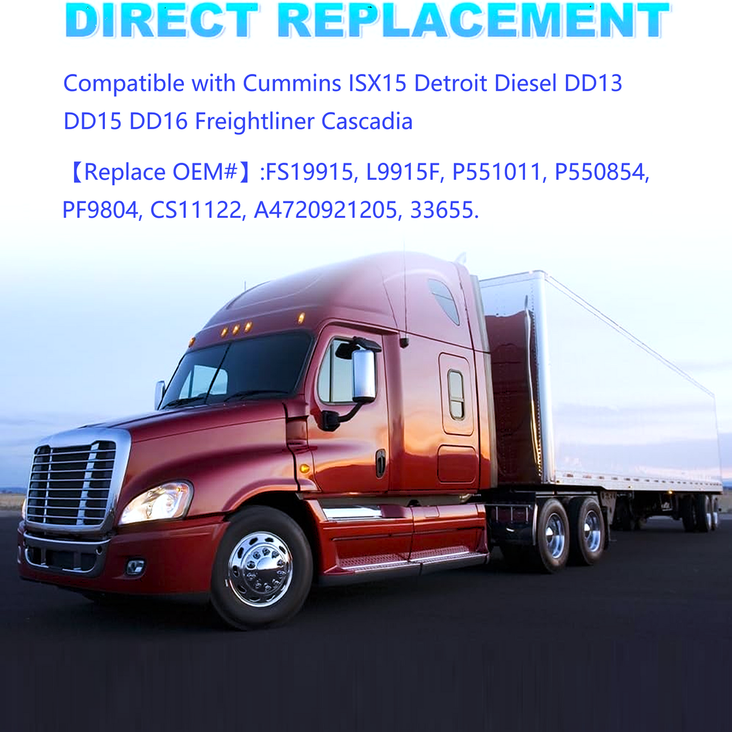 FREIGHTLINER CASCADIA 2008-2017 DD13 DD15 DD16 Fuel Filter Water Separator FS19915