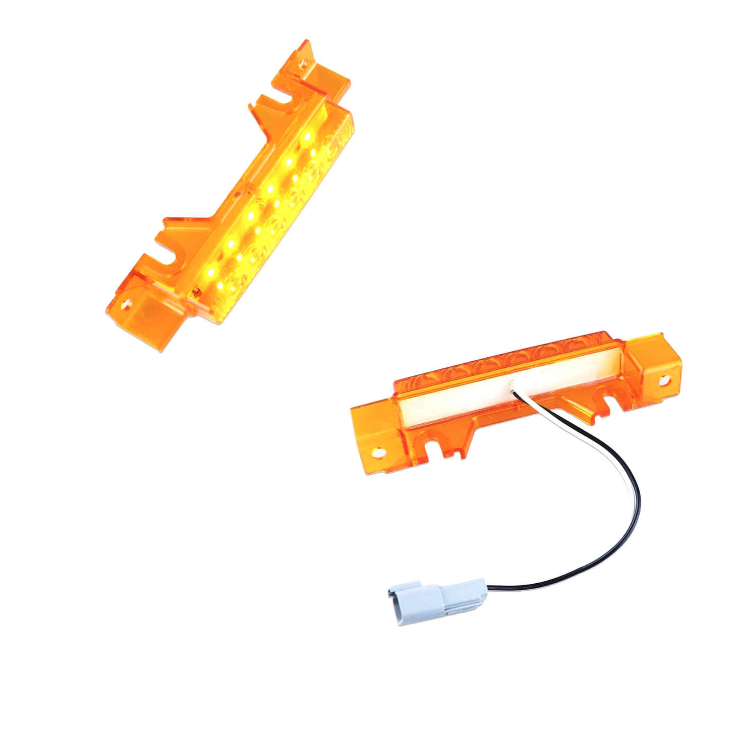 Top Marker Lights –Amber Lens LED Cab Roof Running Lights for Volvo VNL 2004–2020 Trucks