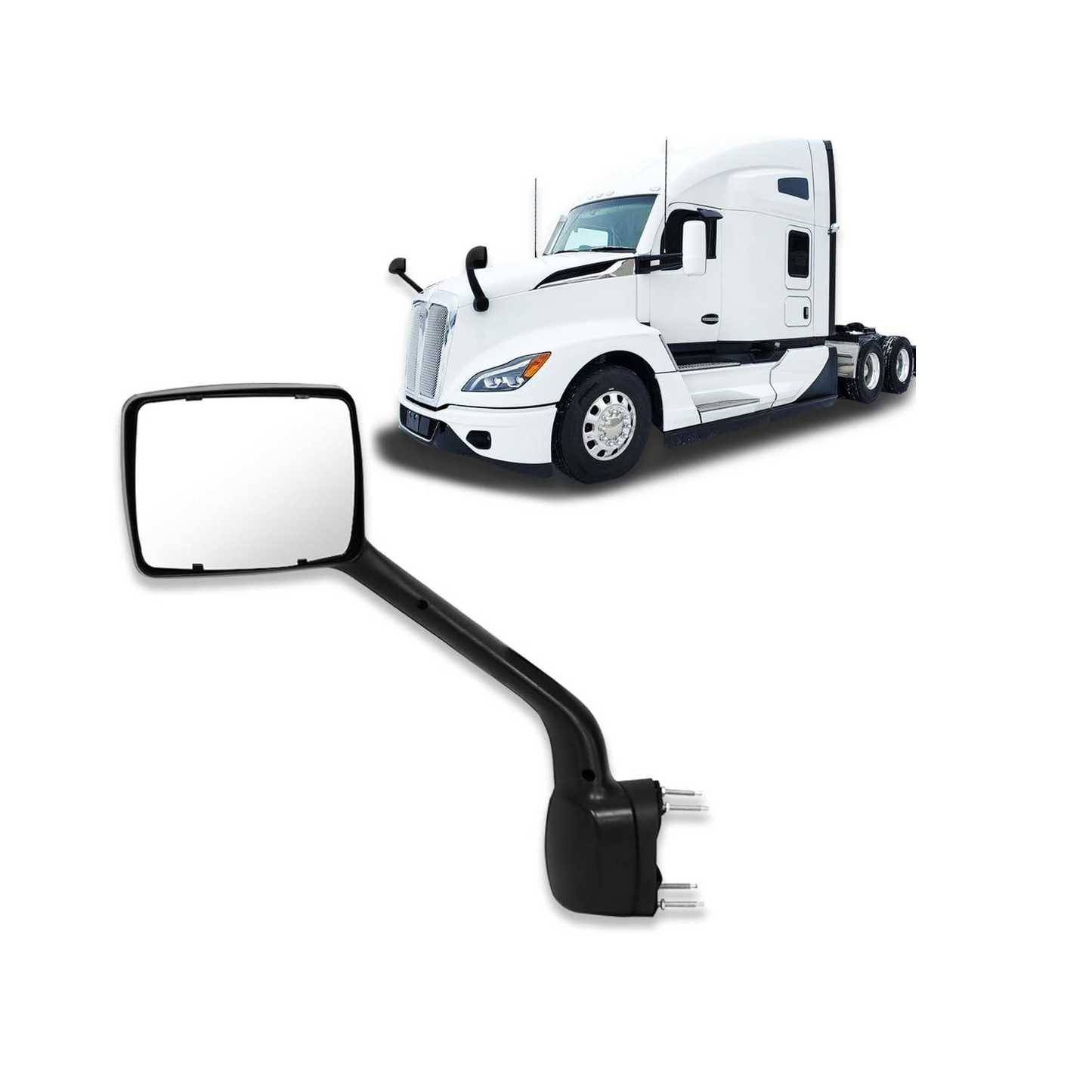 Black Hood Mirror for Kenworth T680 2022 2023 2024 Replacement OE Kenworth T680 Mirror Accessories