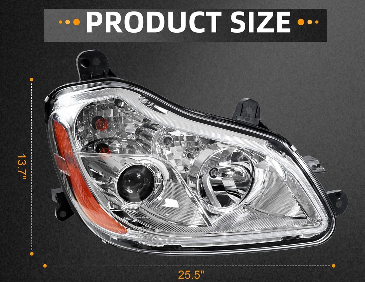 Kenworth T680 2013-2021 Headlight Right Passenger Side Halogen Headlamp P54-6103-11000