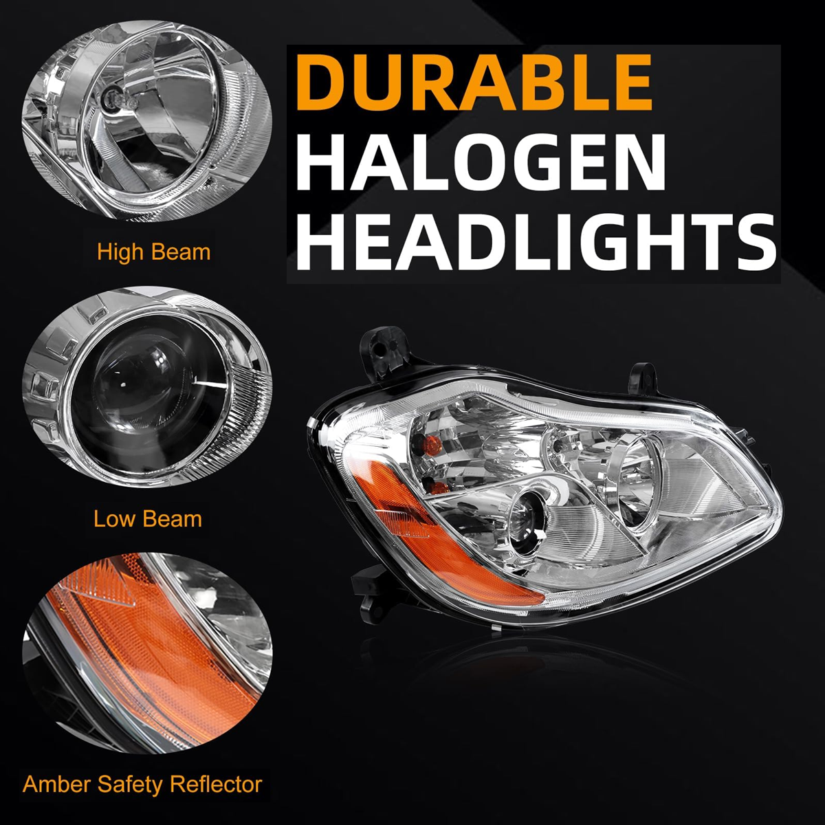 Kenworth T680 2013-2021 Headlight Right Passenger Side Halogen Headlamp P54-6103-11000