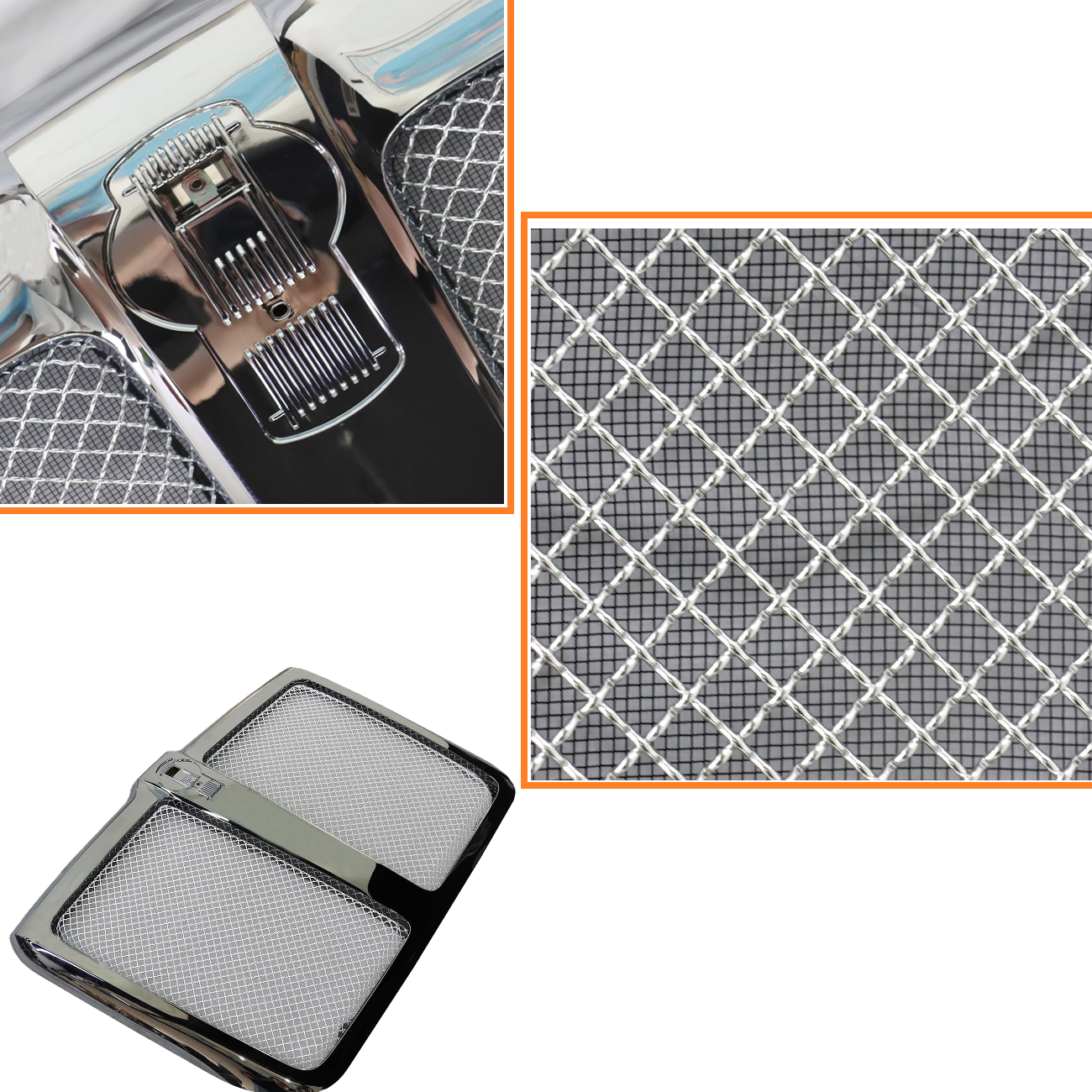 Kenworth T680 2013-2021 Front Grille with Bug Screen - Chrome | L29-6155-100