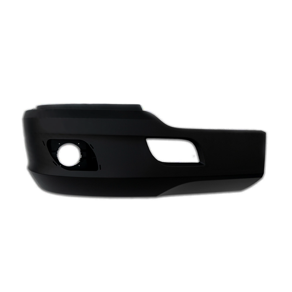 Black Plastic Front Bumper Corner with Fog Light Hole for Kenworth T680 2013-2021 Driver Left / Passenger Right Side