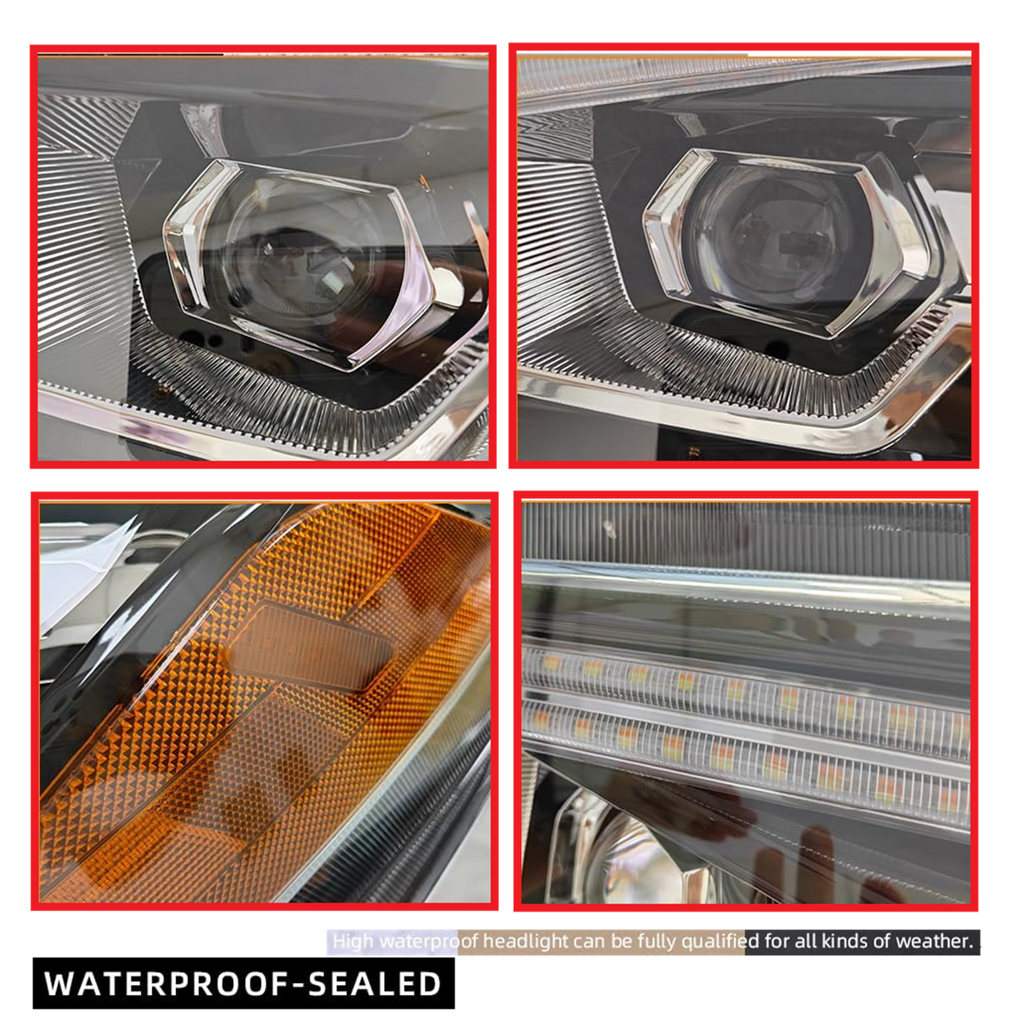 Full LED Black Headlight Assemblies for Kenworth T680 Next Gen 2022+ | 6-24V