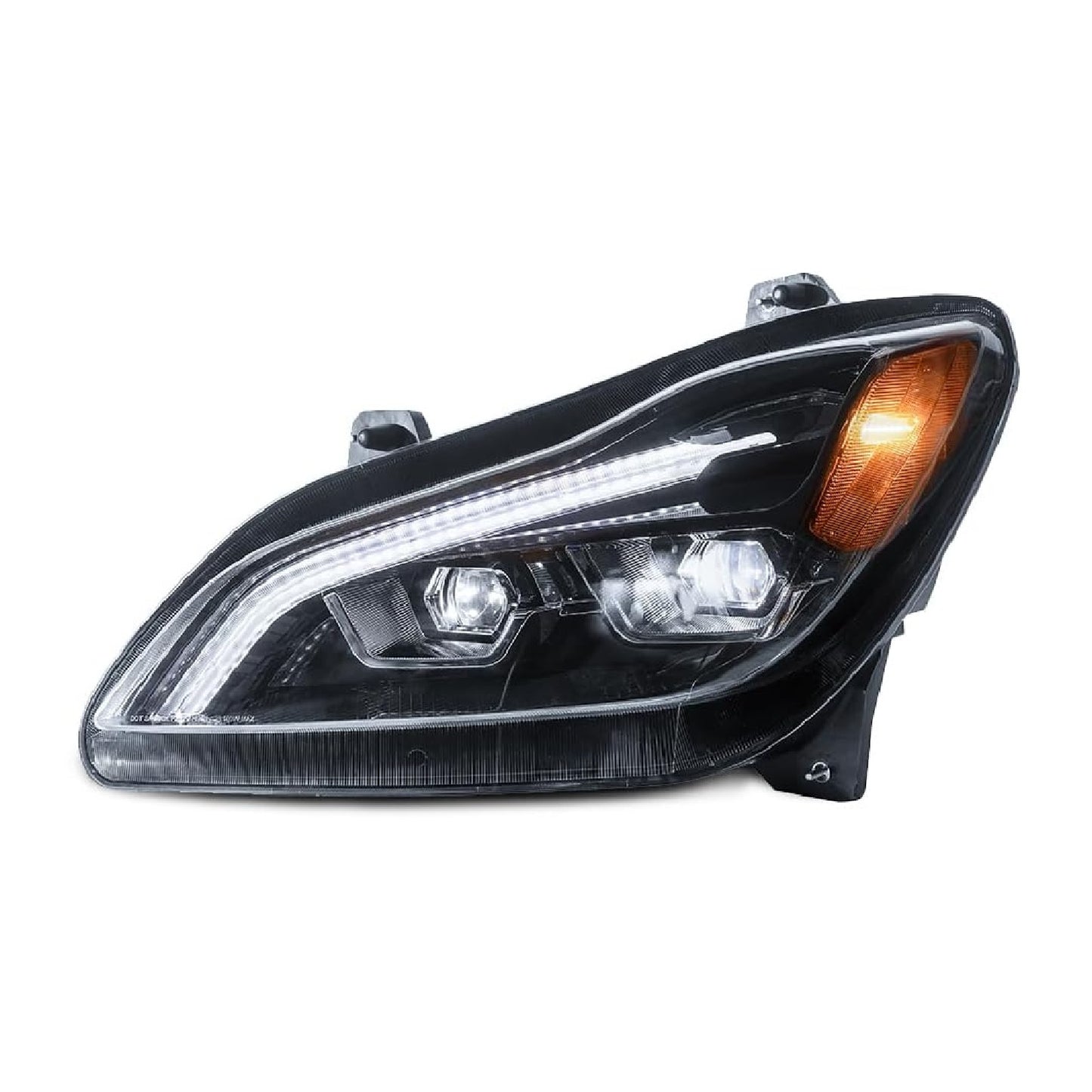 Full LED Black Headlight Assemblies for Kenworth T680 Next Gen 2022+ | 6-24V