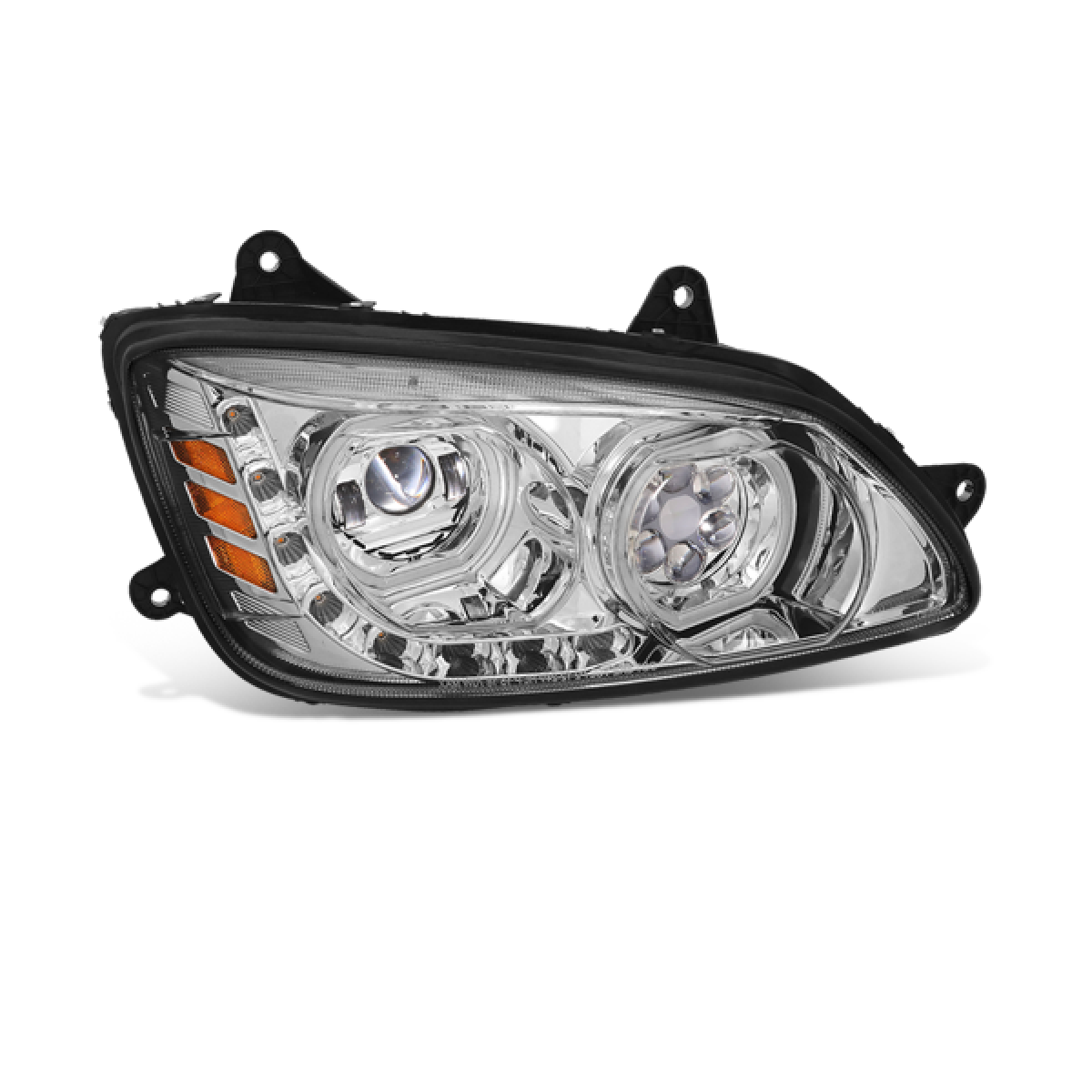 Kenworth T170 T270 T300 T370 T660 T700 2008-2019 Full LED Halo DRL Projector Headlights Assembly Chrome Housing 12V