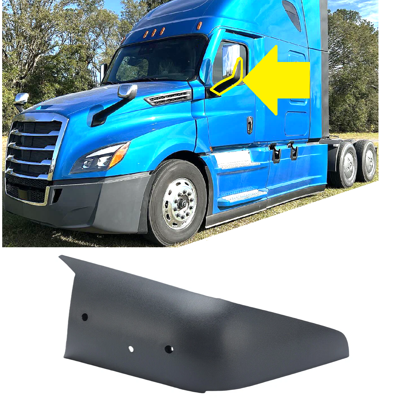 Freightliner Cascadia 2018+ Door Mirror Arm Cover Black Left Driver Side