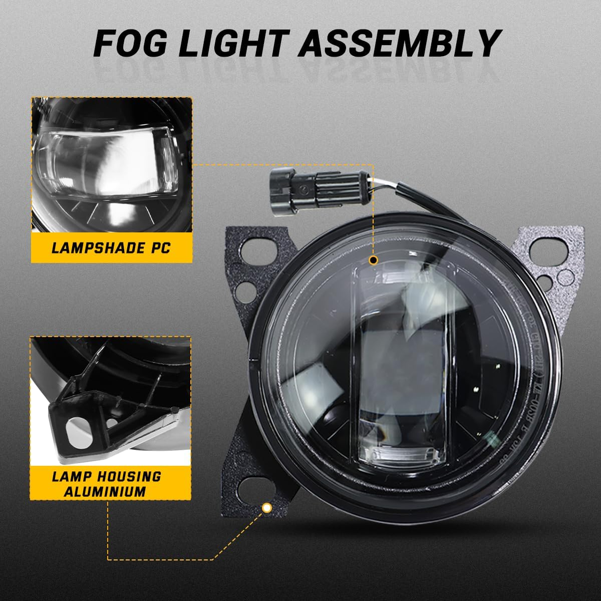 LED Fog Lights Assembly for Peterbilt 579(2013-2021), Peterbilt 587(2013-2021) ,Blcak 12V Fog Lamp Semi Truck 
