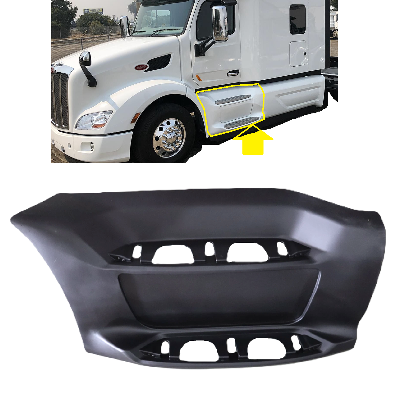 Peterbilt 579 2013-2021 Plastic Front Step Fairing without Tool Box Cover