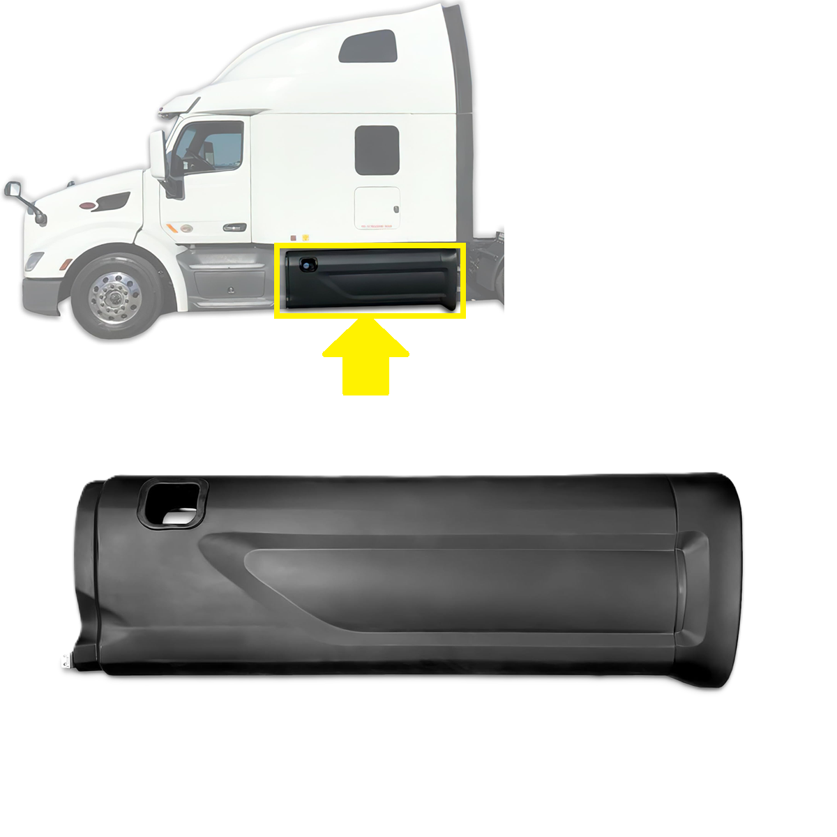 Peterbilt 579 2013-2021 Middle Fairing Skirt Panel with tube Left Driver Side