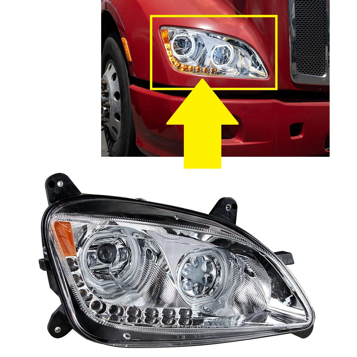 Peterbilt 579/587 2011-2020 Full LED Headlight Chrome