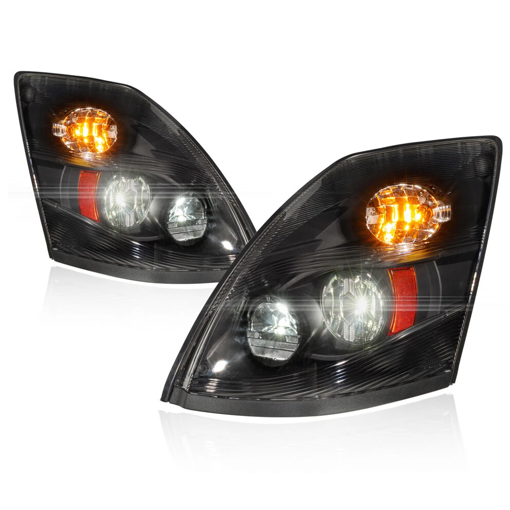 Volvo VNL 2004-2017 LED Headlight Black Housing