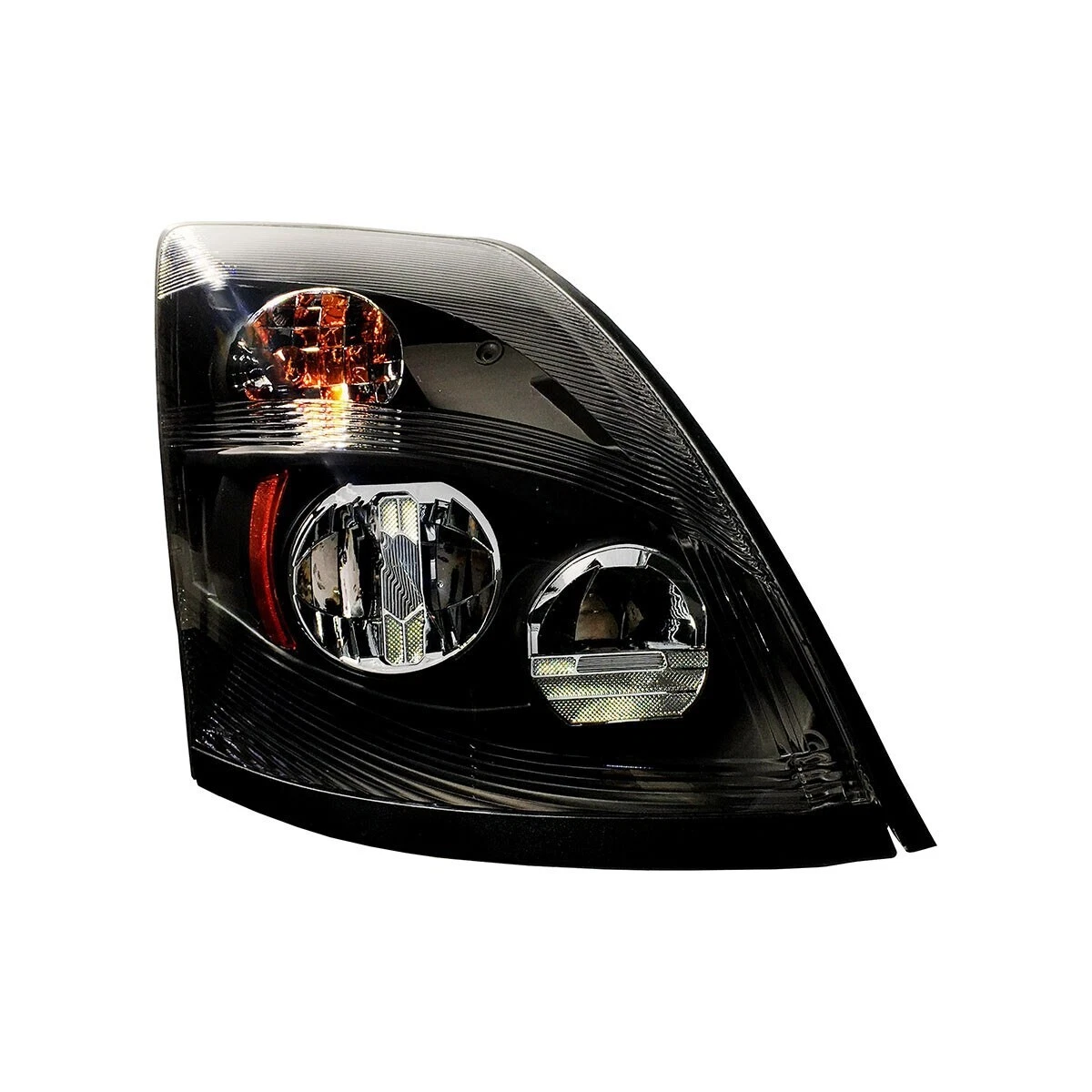 Volvo VNL 2004-2017 LED Headlight Black Housing