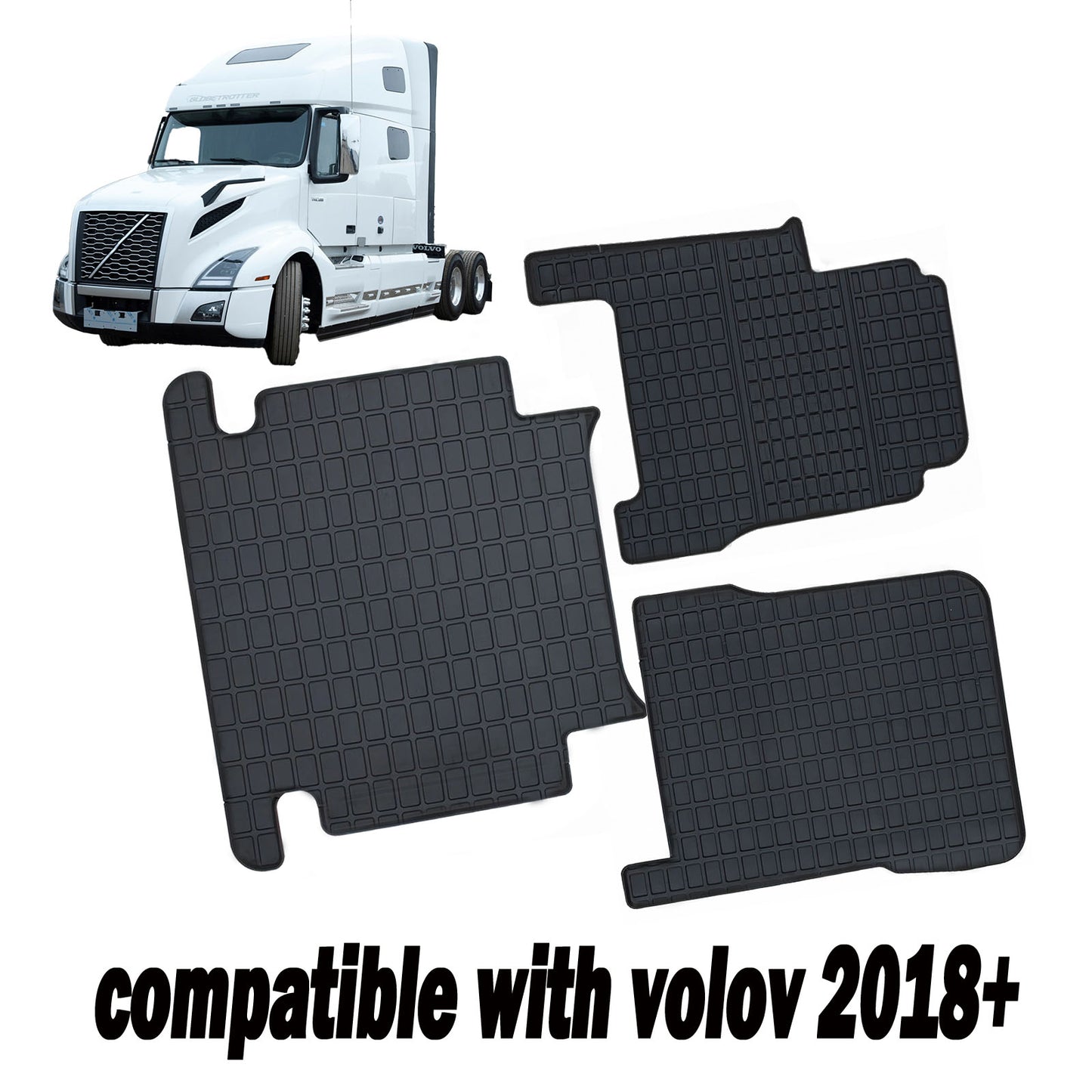 Floor Mats Compatible with Volvo VNL 760 860 (2018-2024),VHD New (2018-2024),VNR (2018-2024),Truck Floor Mats for Volvo Accessories Heavy Duty Thermoplastics