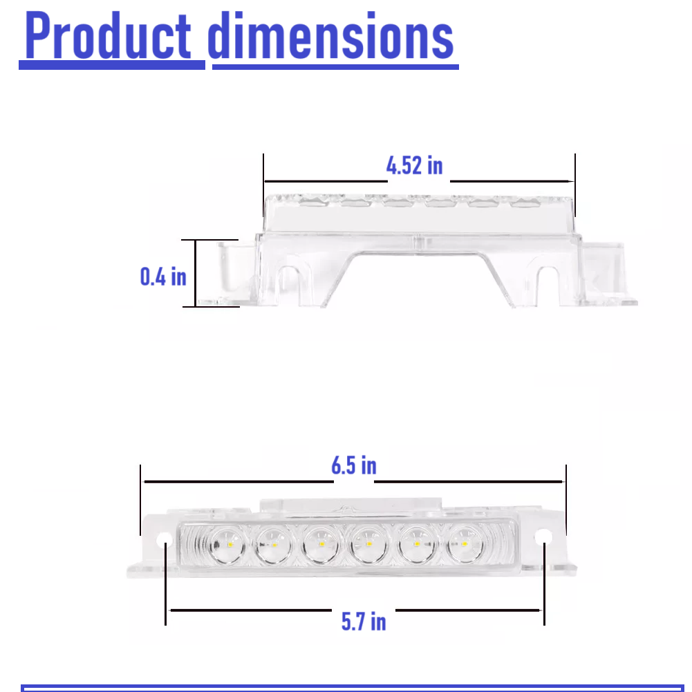 Top Marker Lights –Clear Lens LED Cab Roof Running Lights for Volvo VN/VNL 2004–2020 Trucks