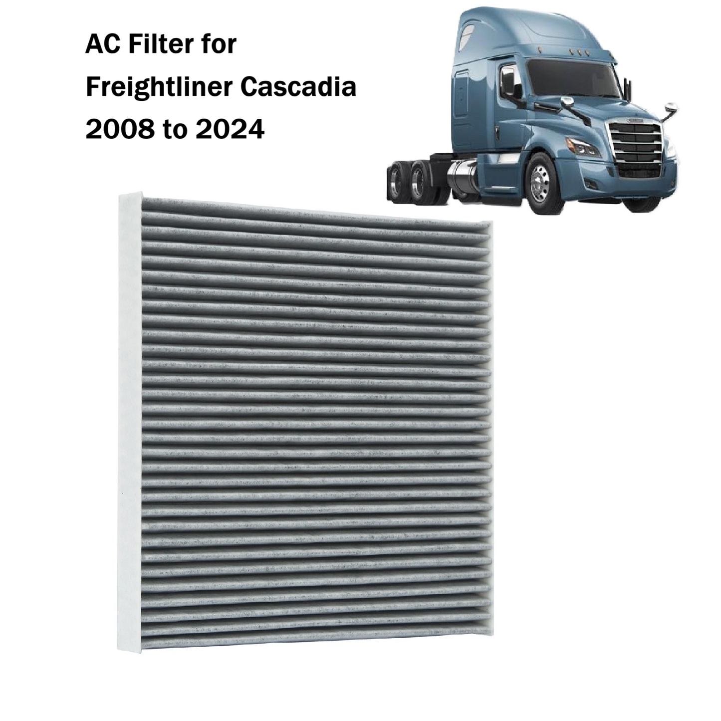 AC Filter for Freightliner Cascadia 2008 to 2024 – Cabin Air Filter Replacement – Fits Cascadia 113, 125, Evolution, 2018, 2019, 2020, 2021, 2022, 2023, 2024 Models