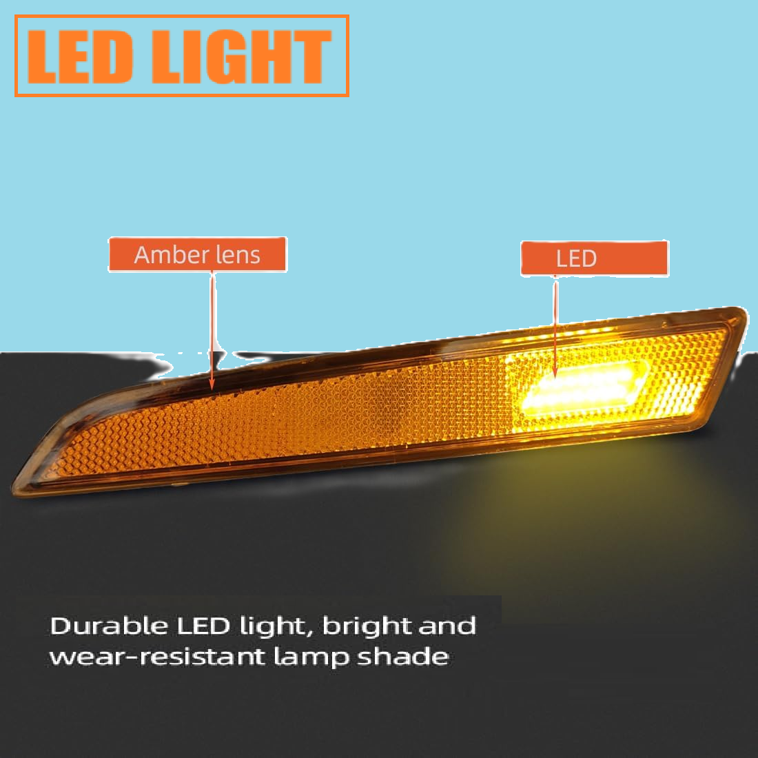 Volvo VNL 2018+ LED Side Marker Light - 12V Amber Reflex Lens