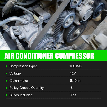 AC Compressor for Freightliner Cascadia， 2265771000 Air Conditioner Compressor with Clutch