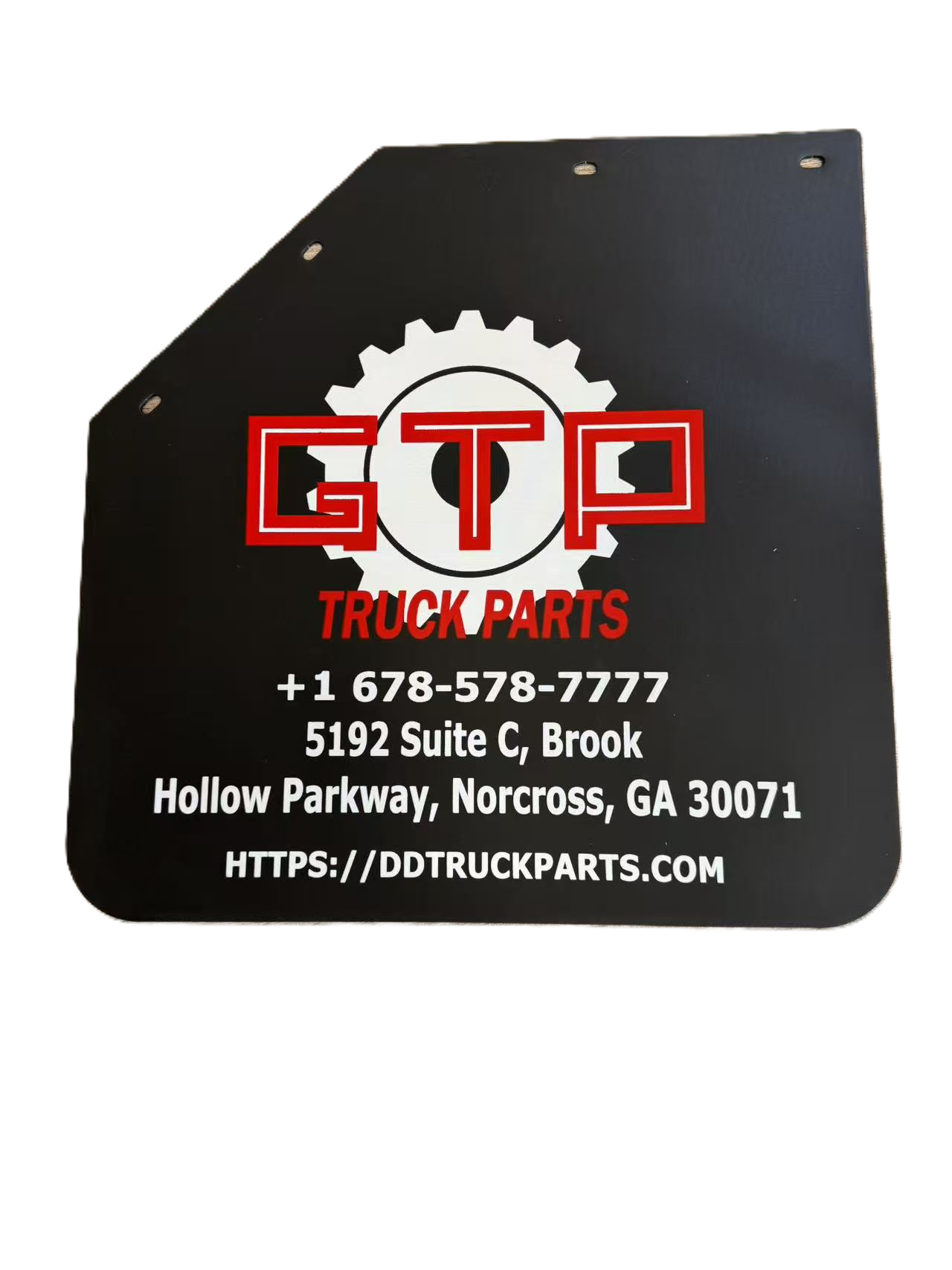 Universal 24"x24" Angled Mud Flaps for Semi Trucks - 45° Cut, 3mm Thick Black Rubber with CTP Logo - Heavy Duty Truck Fender Flares
