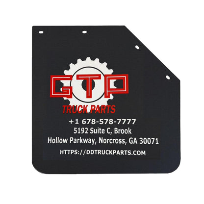 Universal 24"x24" Angled Mud Flaps for Semi Trucks - 45° Cut, 3mm Thick Black Rubber with CTP Logo - Heavy Duty Truck Fender Flares
