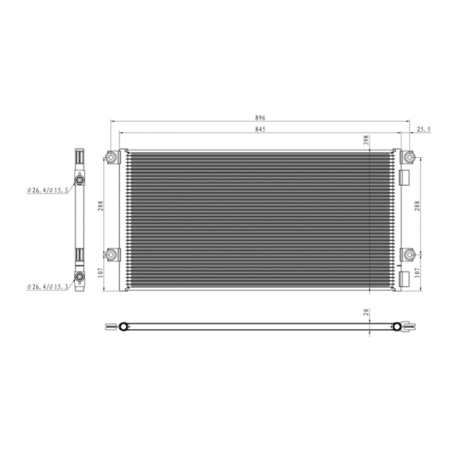 Volvo VNL  AC Condenser, Replacement Air Conditioning Condenser 8084347