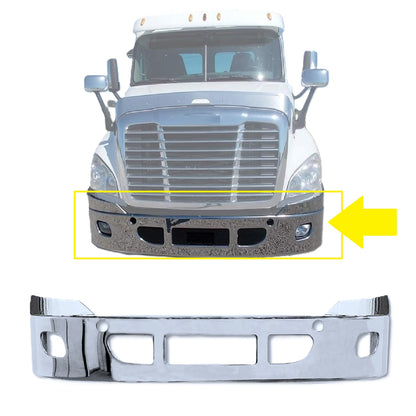 freightliner cascadia 2008-2017 16'' stainless steel bumper with fog light hole
