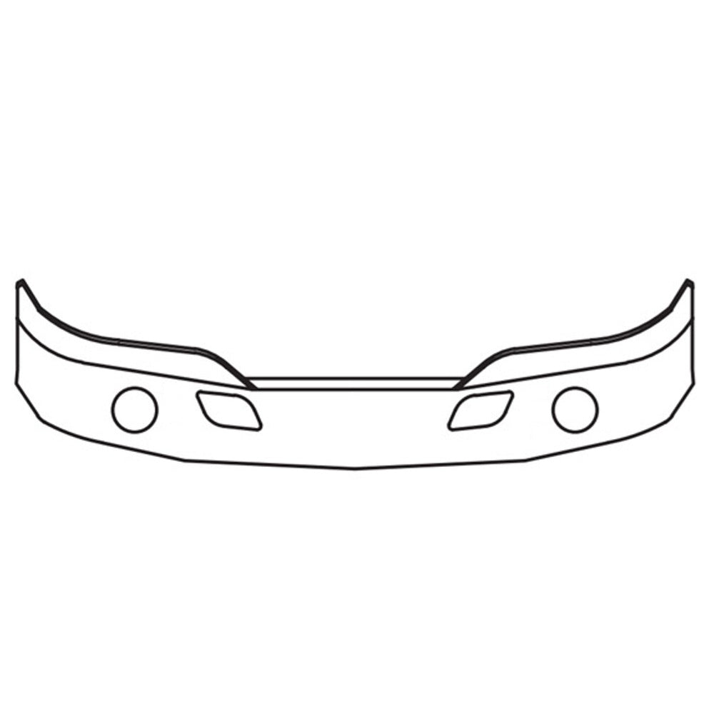 Kenworth t680 2013-2021 17'' stainless steel bumper with fog lights hole