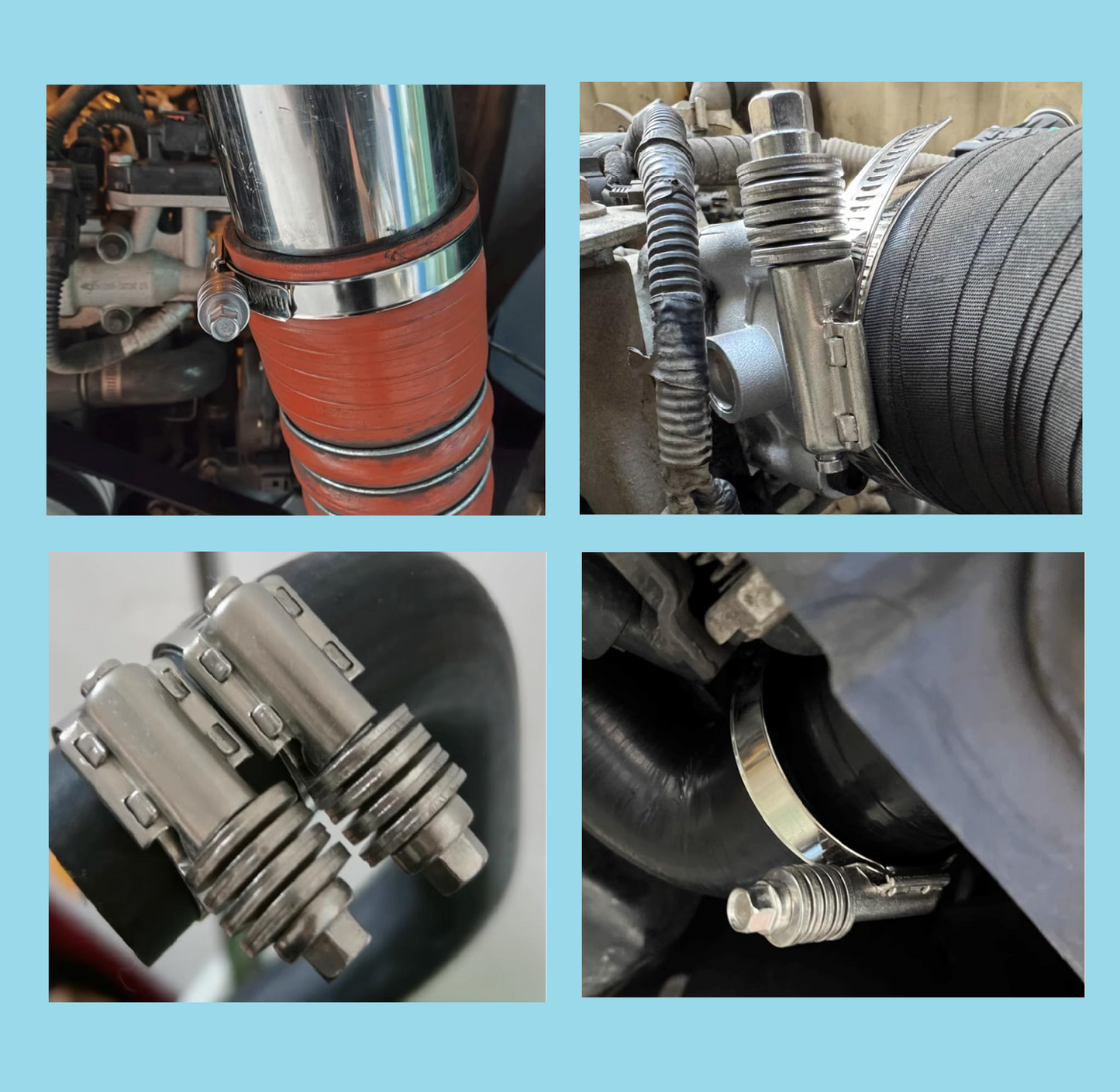 2 1/4"-3 1/8" (57-79mm) Heavy Duty Hose Clamp Stainless Steel Strong Seismic for Semi Truck，trailer