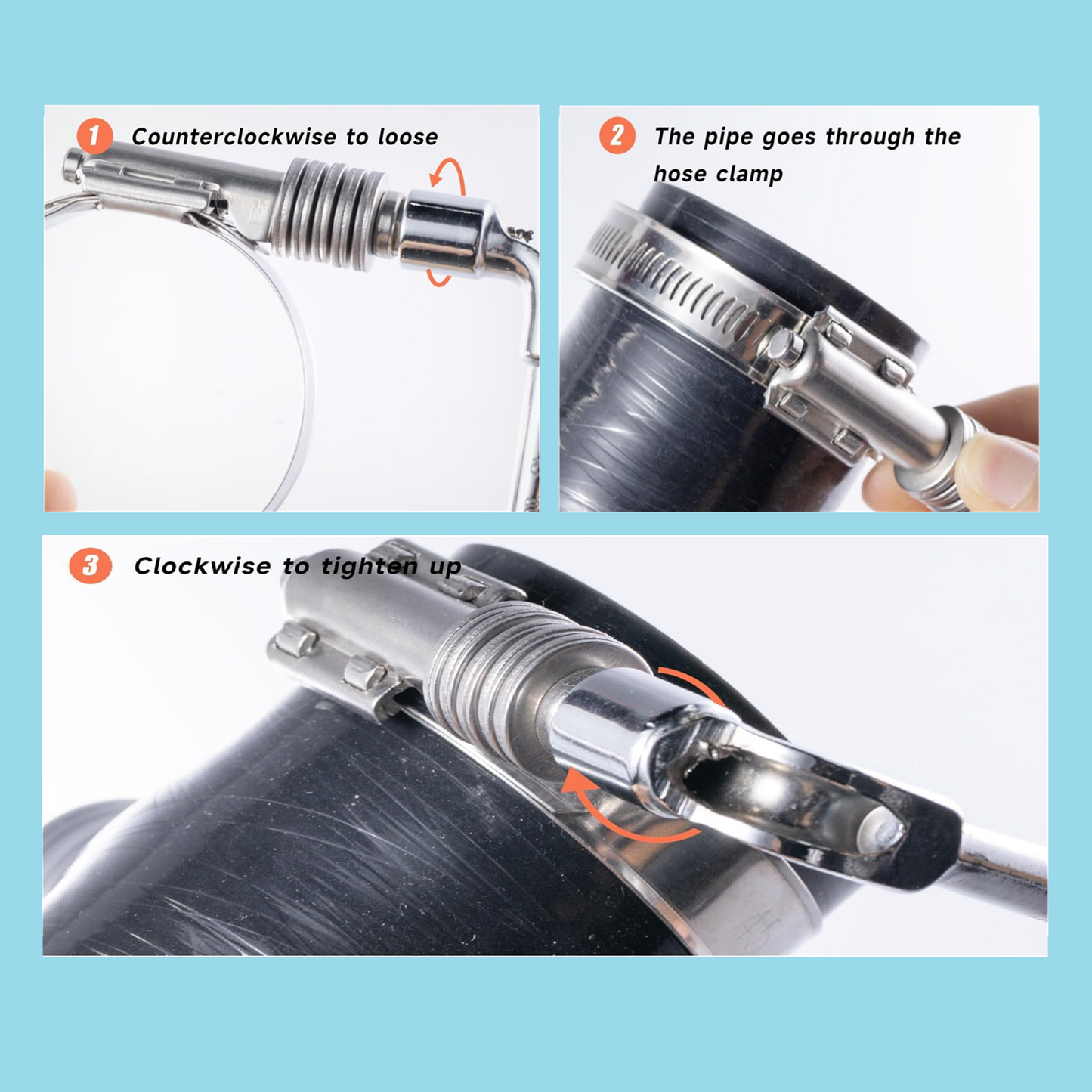 2 1/4"-3 1/8" (57-79mm) Heavy Duty Hose Clamp Stainless Steel Strong Seismic for Semi Truck，trailer