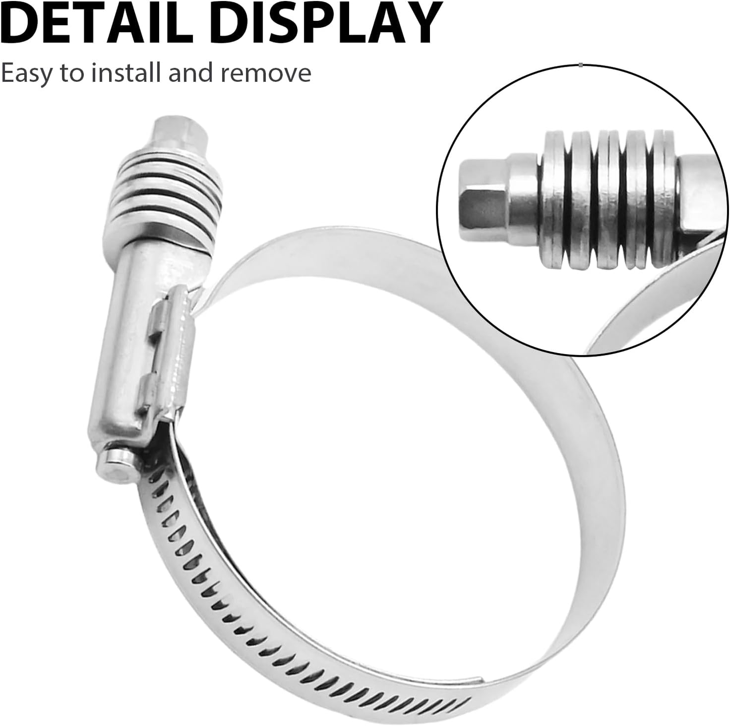 2 1/4"-3 1/8" (57-79mm) Heavy Duty Hose Clamp Stainless Steel Strong Seismic for Semi Truck，trailer