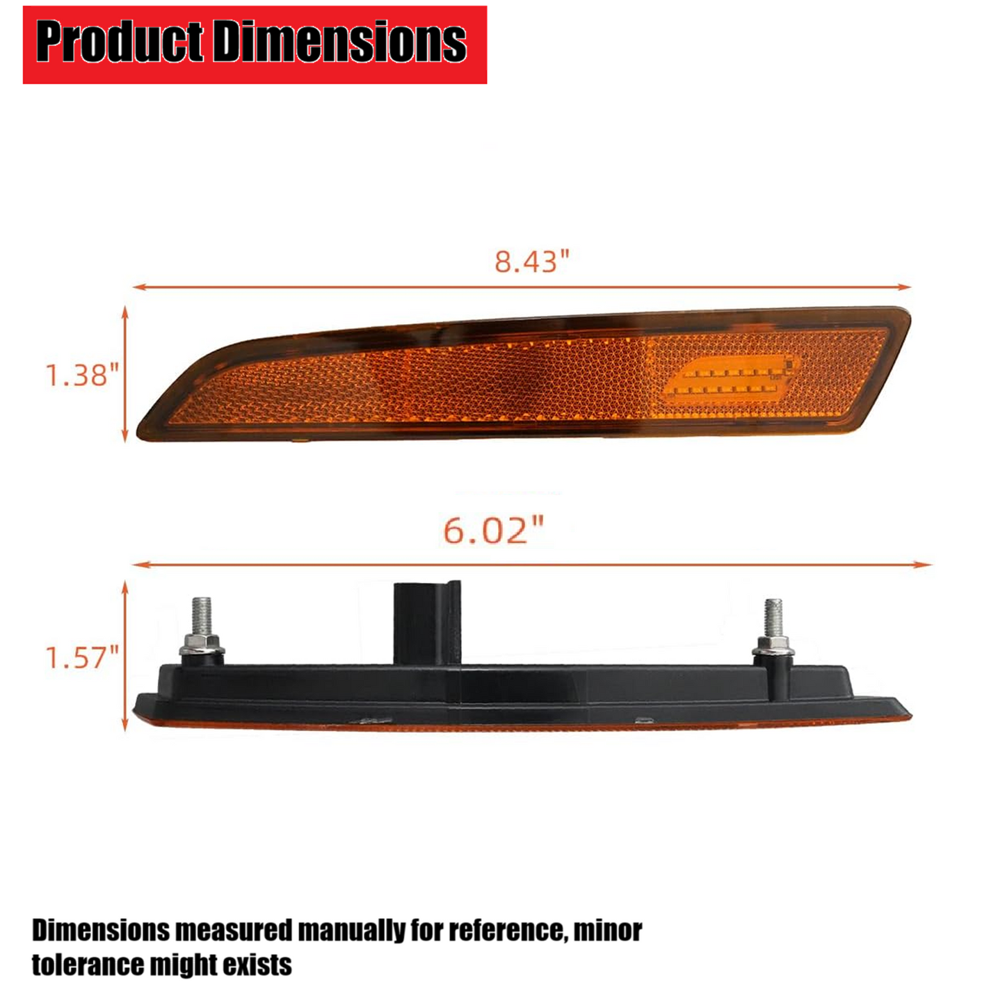 Volvo VNL 2018+ LED Side Marker Light - 12V Amber Reflex Lens