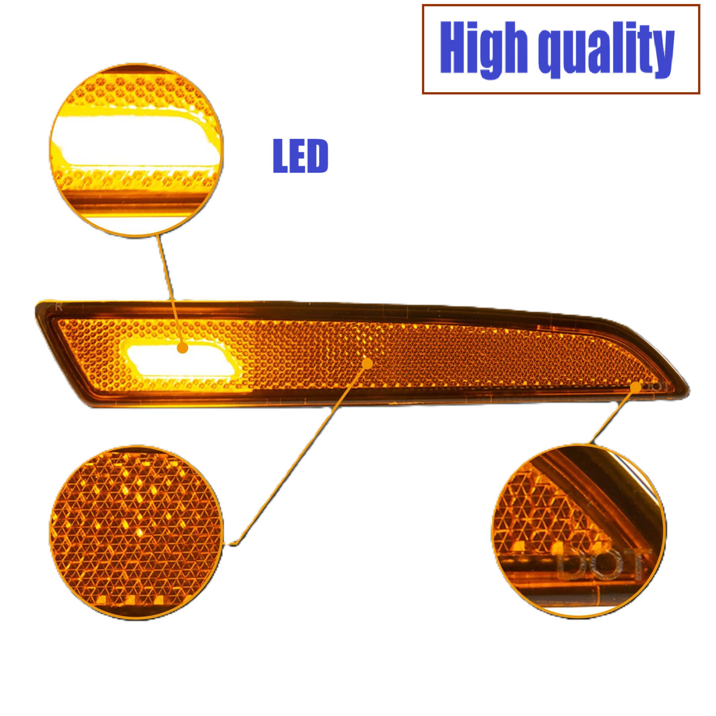 Volvo VNL 2018+ LED Side Marker Light - 12V Amber Reflex Lens