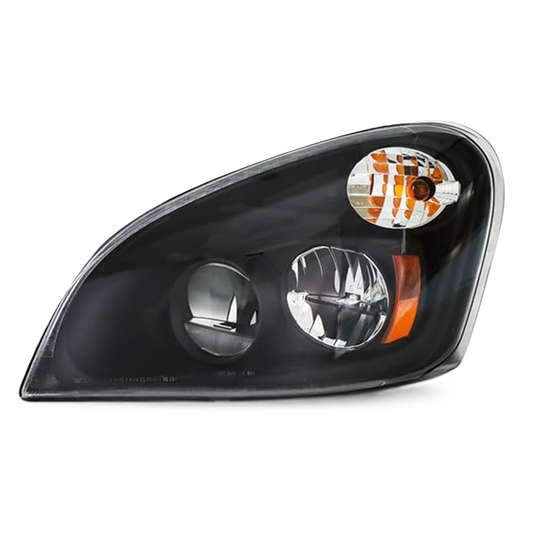 Freightliner Cascadia 2008-2017 Black Reflective Led Headlights, Replacement Headlamp DOT and SAE Approved-Left Driver Side