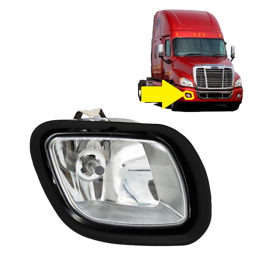 Freightliner Cascadia 2008-2017 Fog Light Right Passenger Side, Fog Lamp with Halogen Bulb