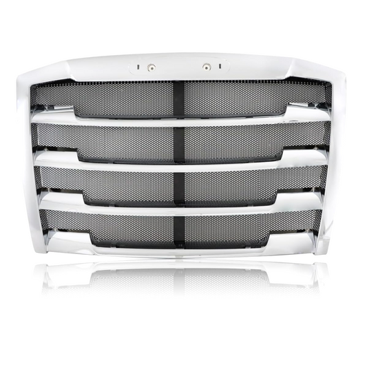 Freightliner Cascadia 2018-Current Chrome Front Radiator Grille Grill with Bug Screen, Replacement 17-20801-001