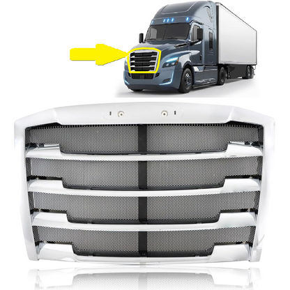 Freightliner Cascadia 2018-Current Chrome Front Radiator Grille Grill with Bug Screen, Replacement 17-20801-001