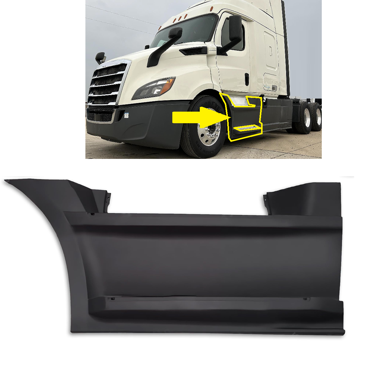 Freightliner Cascadia 2018+ Front Fairing Skirt Panel Left Driver Side