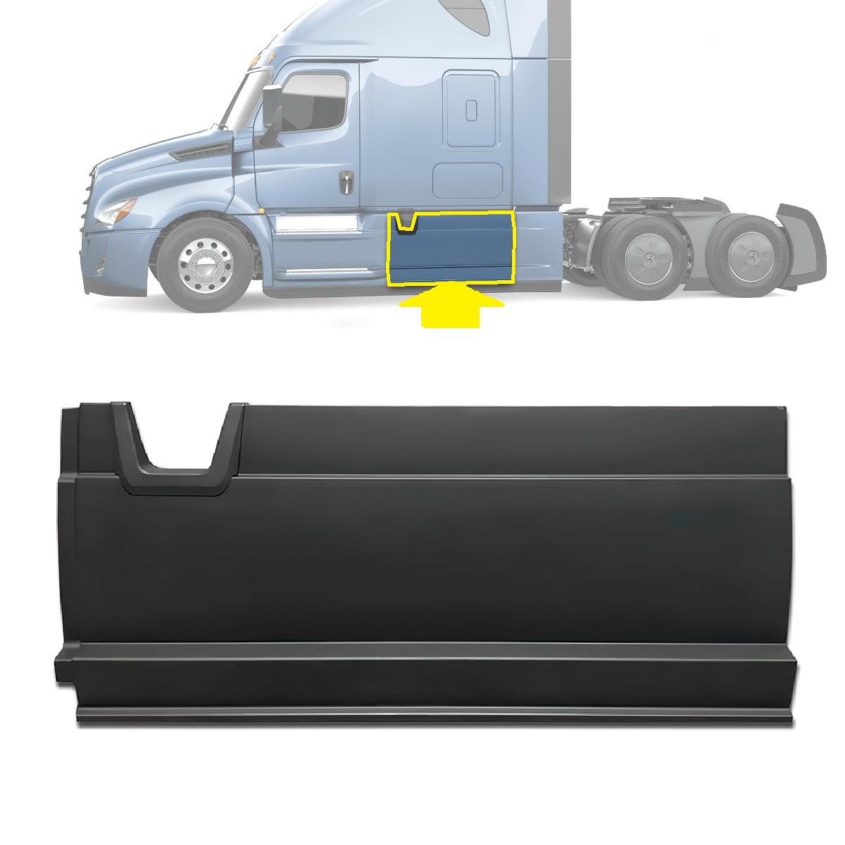 Freightliner Cascadia 2018+ Middle Fairing Skirt Panel Left Driver Side