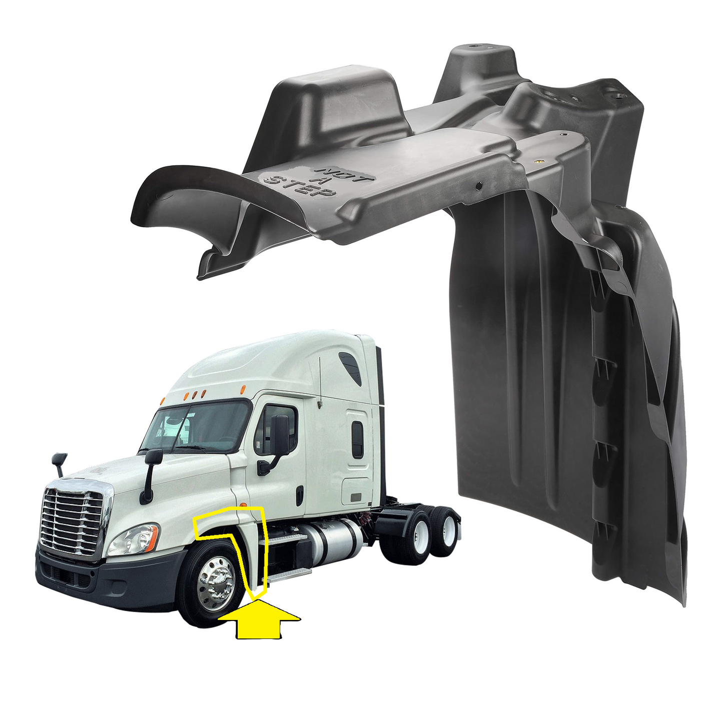 Freightliner Cascadia 2008-2017 Front Lower Rearward Fender Splash Shield