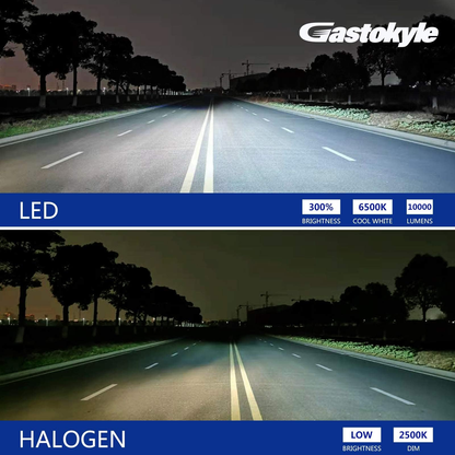 H8/H9/H11 60W LED Headlight Bulbs - 10000Lumens 6500K Xenon White High/Low Beam