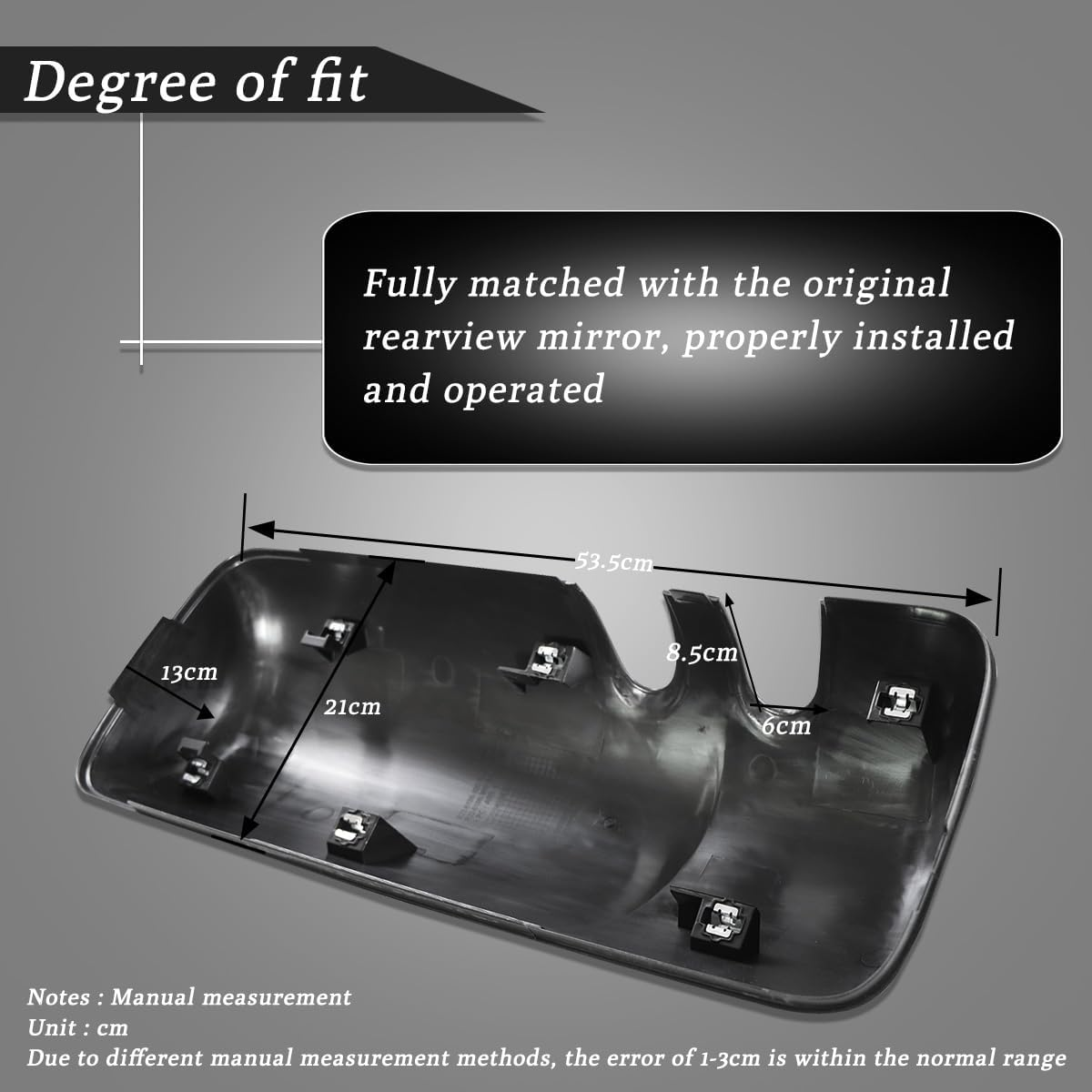 Kenworth T880 T680 2013-2021 Door Mirror Cover, Side Mirror Cover Replace R22-6123-100, R22-6124-100 Black