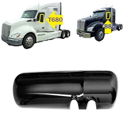 Kenworth T880 T680 2013-2021 Door Mirror Cover, Side Mirror Cover Replace R22-6123-100, R22-6124-100 Black