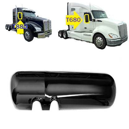Kenworth T880 T680 2013-2021 Door Mirror Cover, Side Mirror Cover Replace R22-6123-100, R22-6124-100 Black