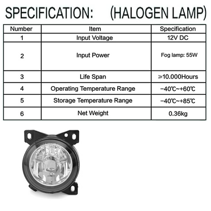 Fog Lights Assembly for Kenworth T660 2008-2015, Clear Lens White Housing Fog Lamp