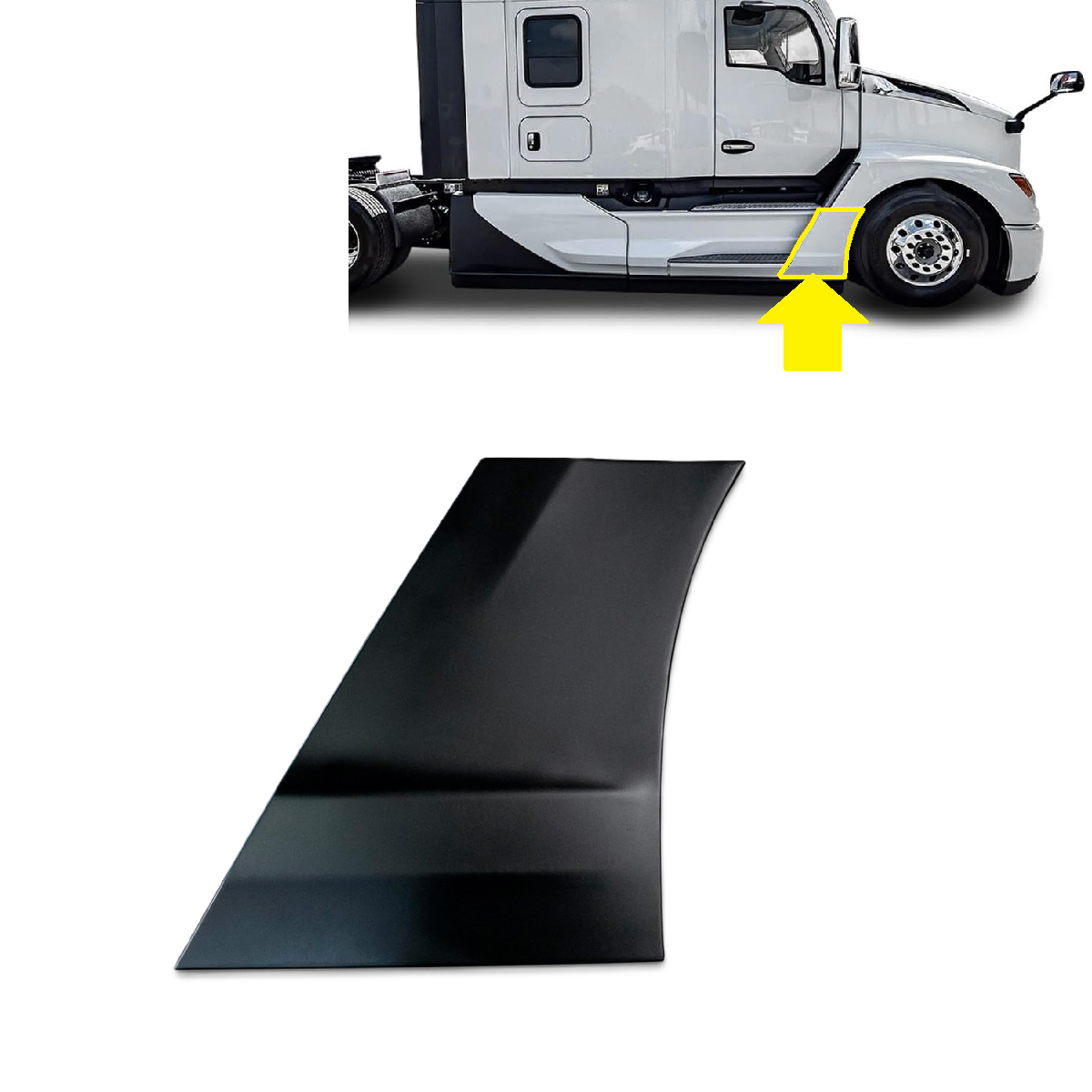 Black Front Side Fairing Panels for Kenworth T680 Next Gen 2022 2023 2024